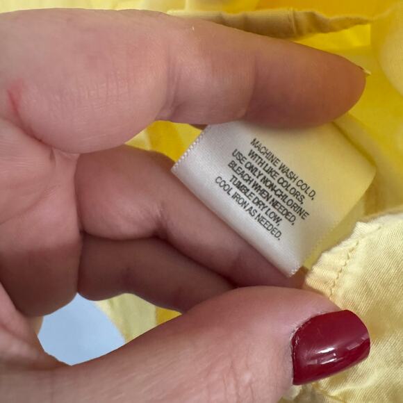 Basic Editions Women's Wide Strap Button Down Tank Top Size Medium Yellow Cotton - Picture 4 of 5